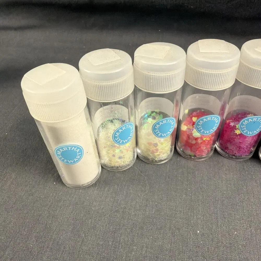 Assorted Craft Glitter 70 Lot, Multicolor, Glass Beads, Jars Bottles & Bags
